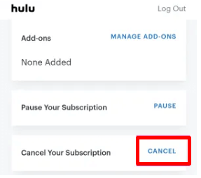 cancel hulu subscription
