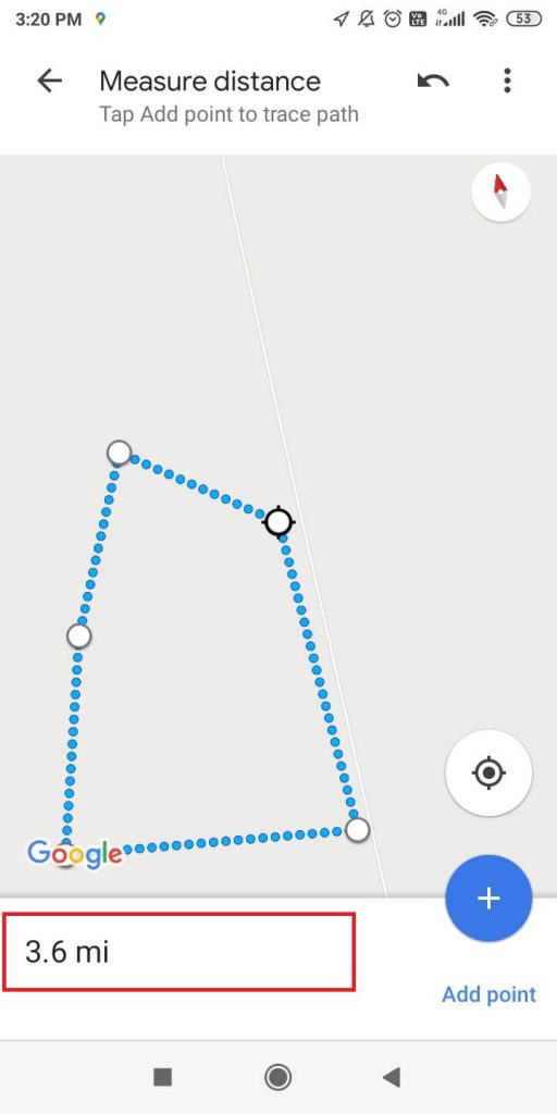 Measure Distance on Google Maps on Android