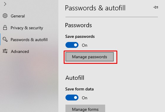 Manage Passwords