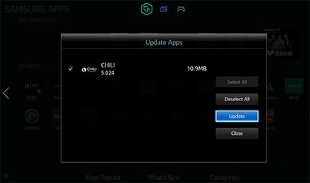 Update Samsung Smart TV Apps