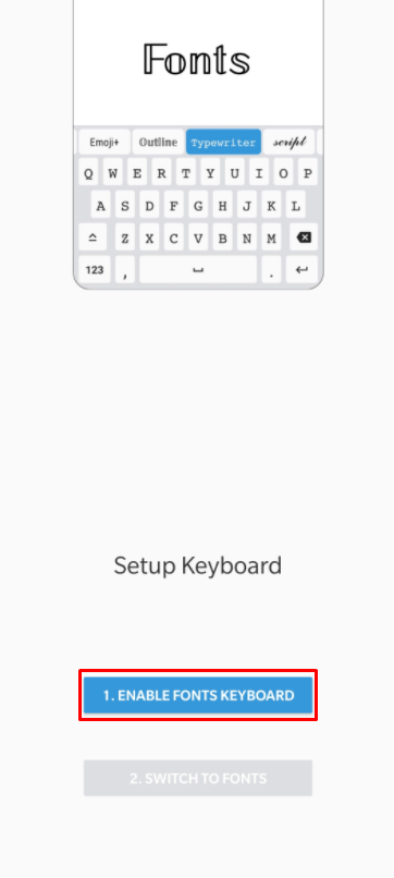 Enable fonts keyboard