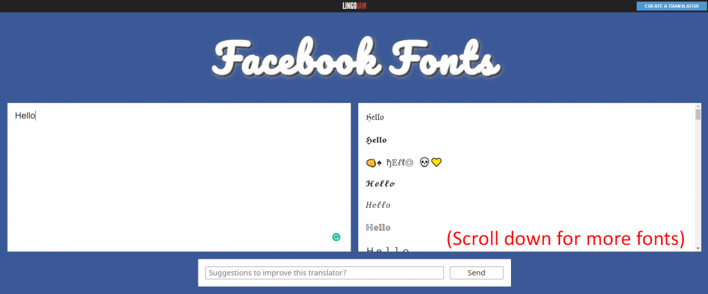 Facebook Fonts