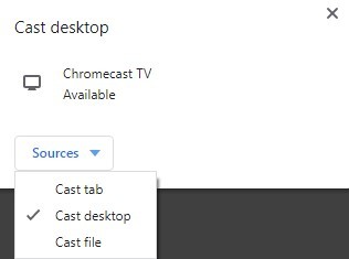Cast Desktop - Google Chrome - Chromecast Windows Media Player