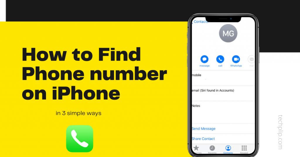 How to find phone number in iphone?