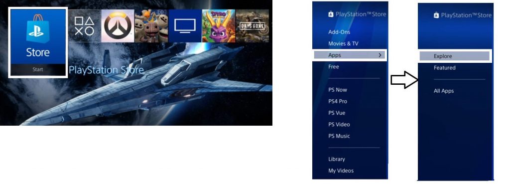 PlayStation Store Apps and Explore