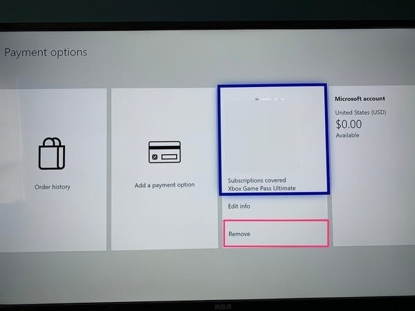 Remove Credit Card From Xbox