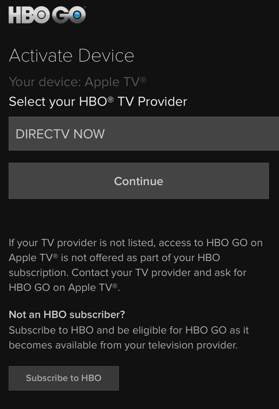 Select TV Provider