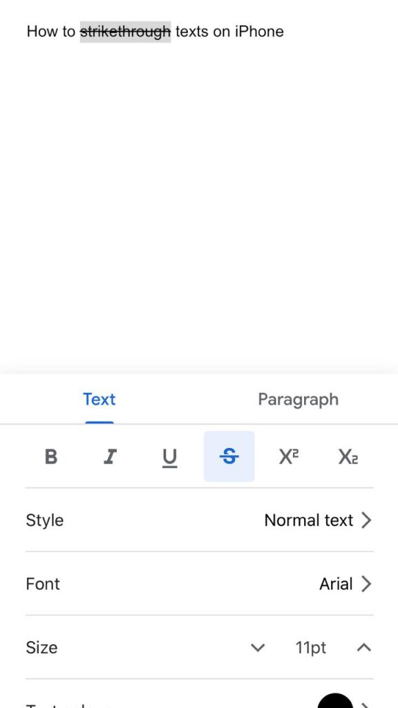 How to Strikethrough Text In Google Docs