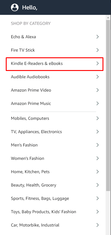 Kindle E-reader and ebooks