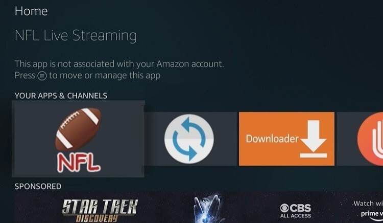 Select NFL Tile  - Watch NFL Games on Firestick & Fire TV