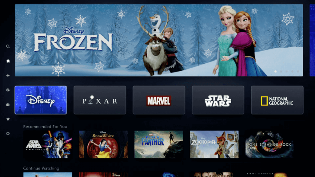 Disney Plus on Sony smart TV