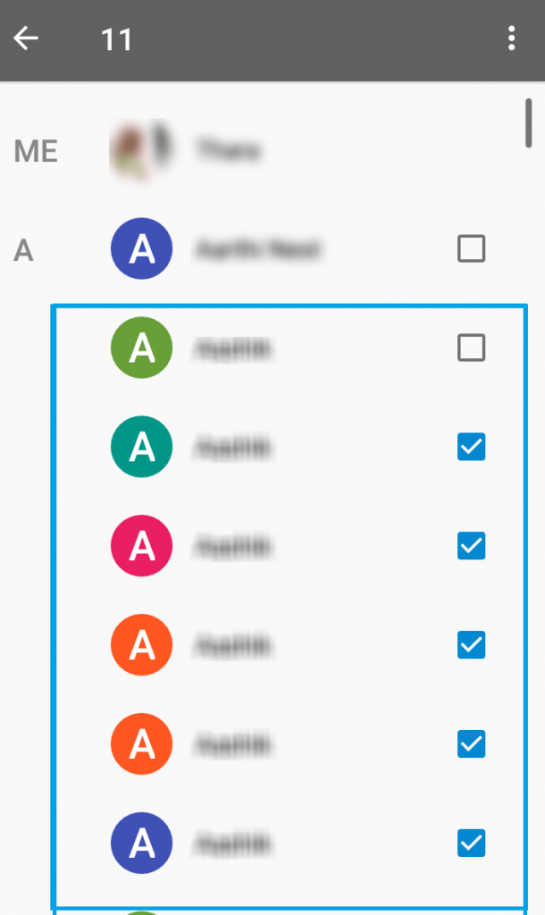 Select Contacts - Android