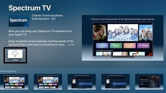 Install Spectrum TV on Apple TV