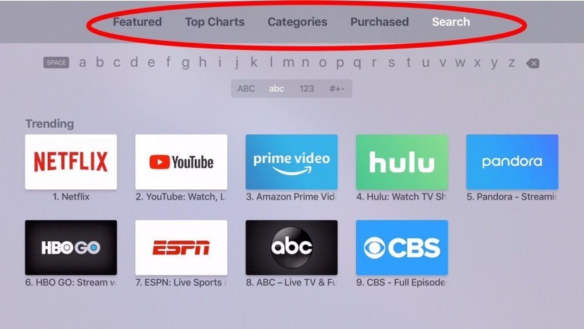 App Store Sections - Apple TV