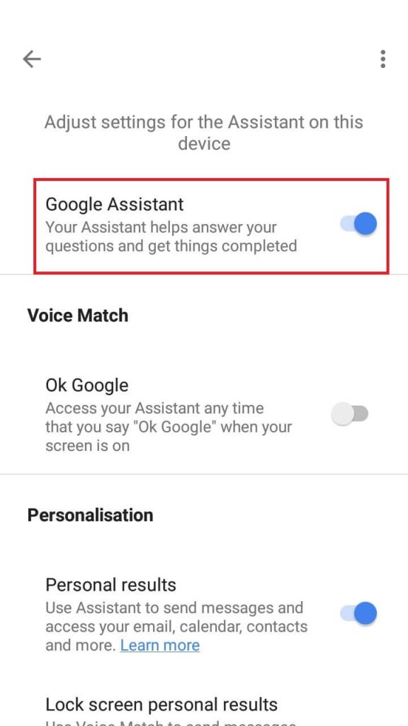 How to disable Google Assistant 