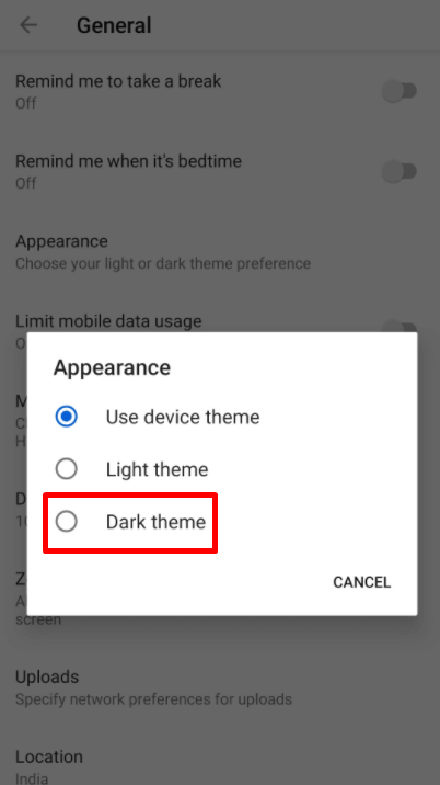 dark theme
