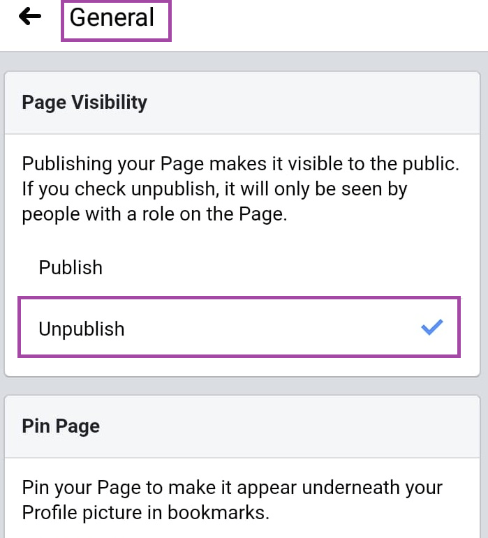 Choose Unpublish page to make it private