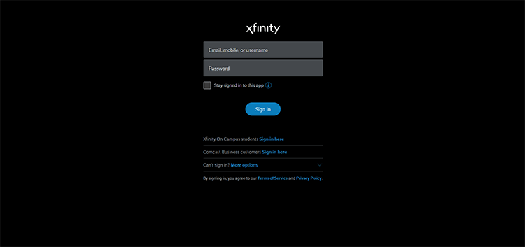 Xfinity Stream on Firestick - Sign In