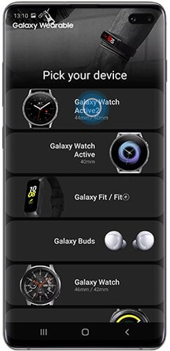 Select your Samsung Galaxy Watch 