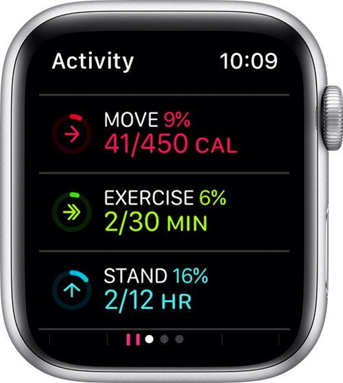Activity history on Apple Watch