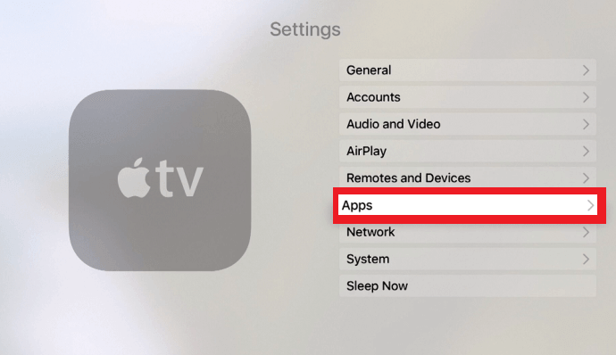 Apple TV - Apps Settings