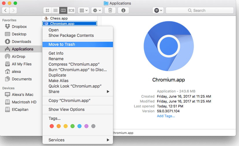 Remove Chromium from Mac