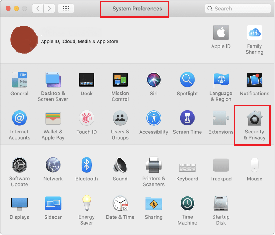 Mac System Preferences - Security and Privacy