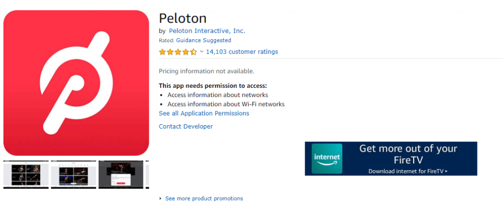 Peloton on Amazon App Store