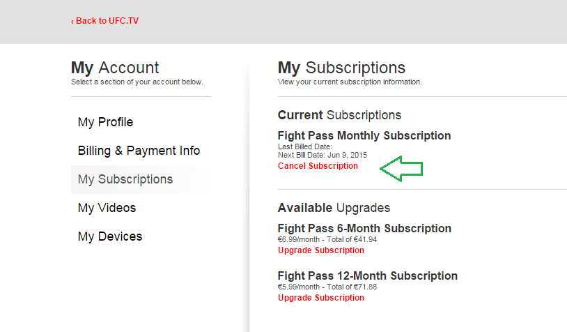 How to Cancel UFC Fight Pass Subscription