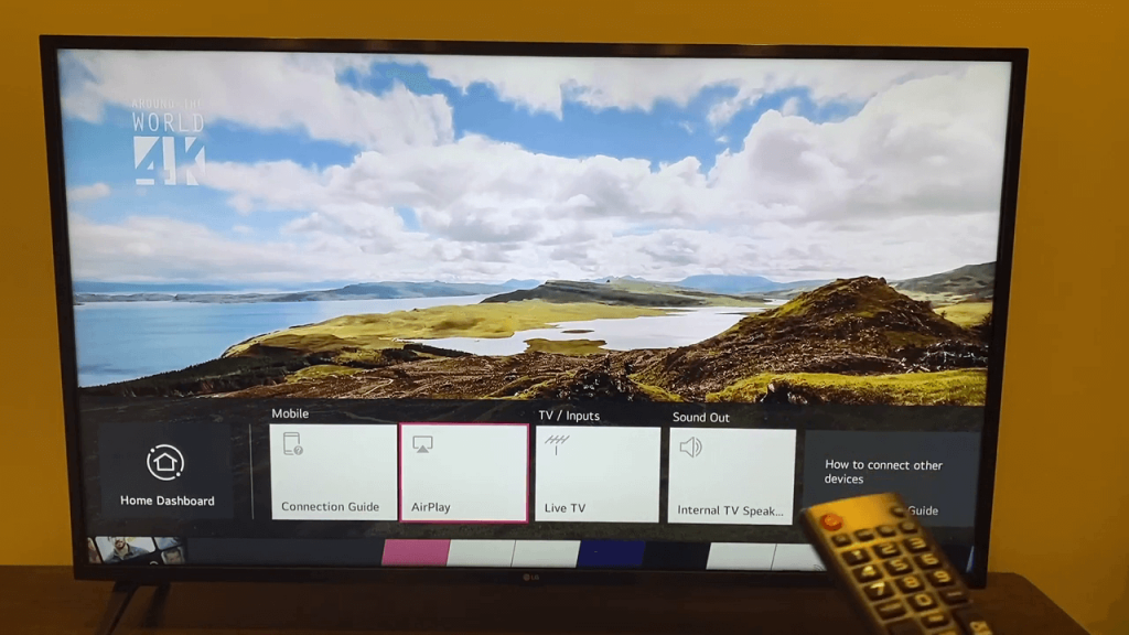 Click AirPlay to stream Apple TV on LG Smart TV