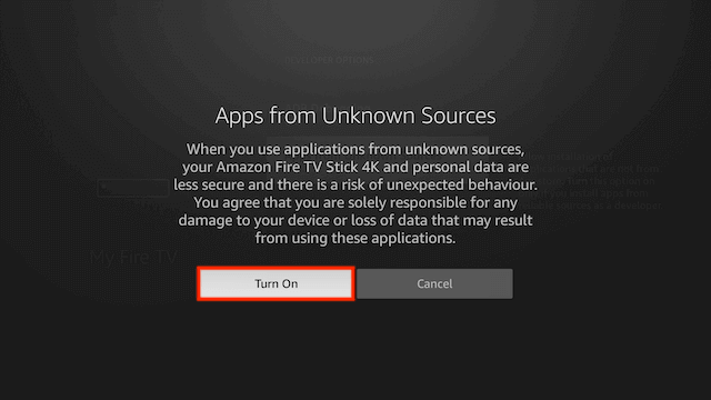 Turn on Apps from unknown sources to install Filelinked on Firestick.