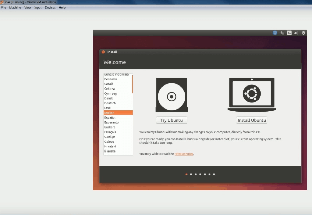 Click on install ubuntu to download Kodi on PS4