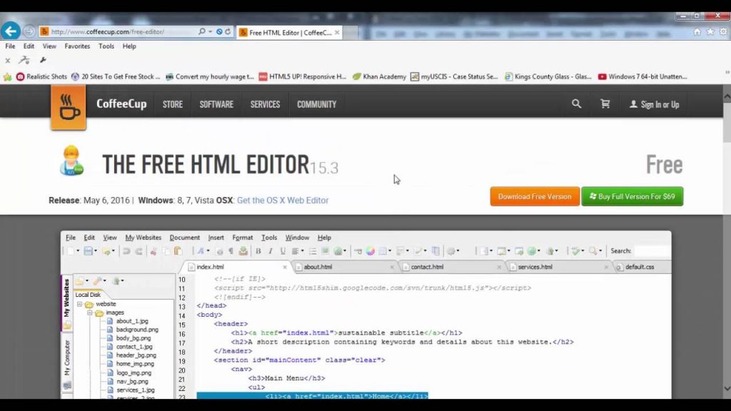 CoffeeCup is a best HTML editor for windows