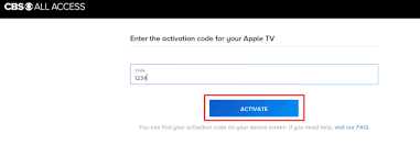 Enter the activation code to watch CBS on Apple TV