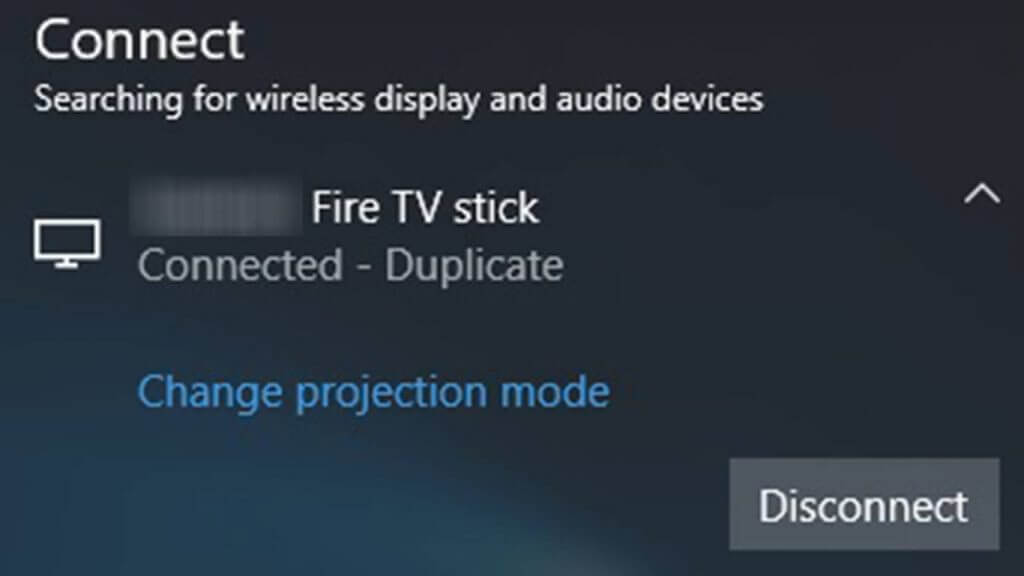 Click on connect to cast to Firestick
