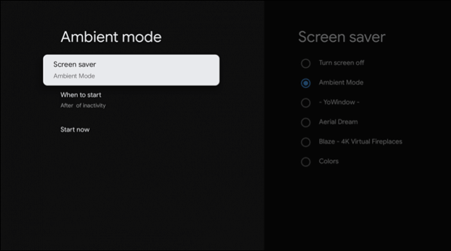 Go to Ambient mode screen