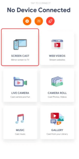 Select Screen cast to Chromecast Swift 