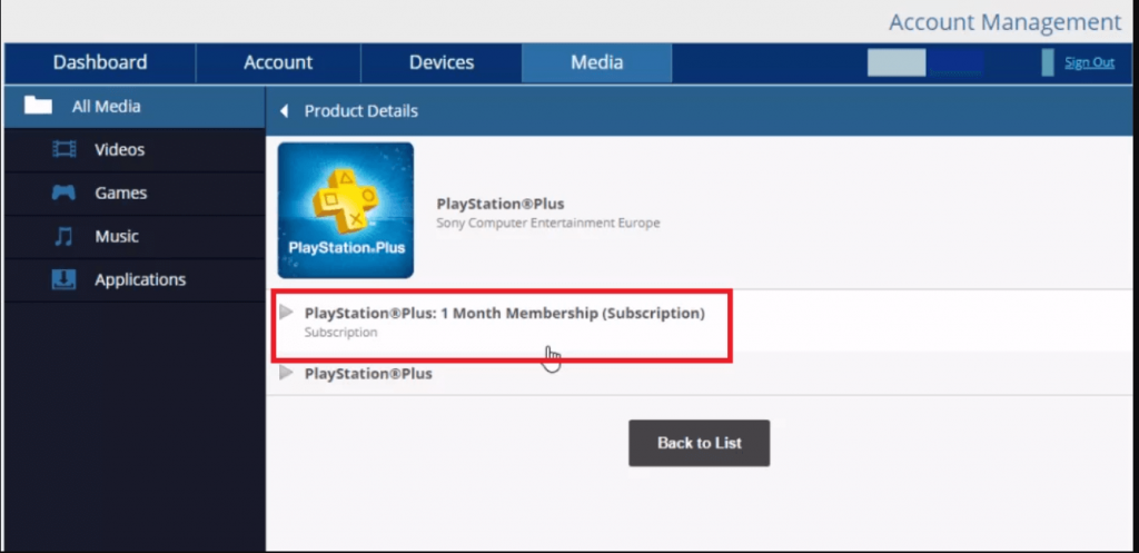 Select your PS Plus plan to cancel PlayStation Plus Subscription