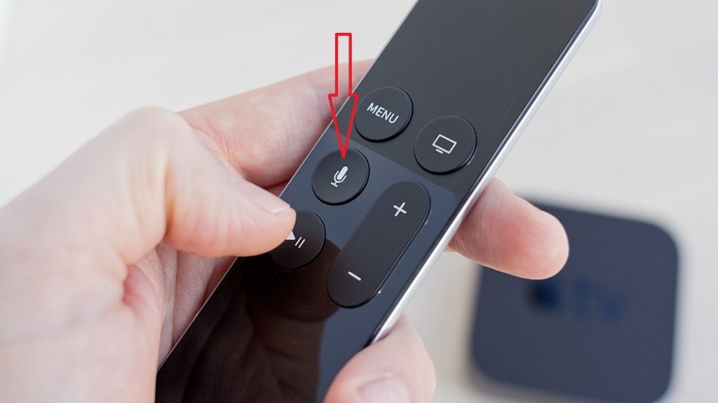 Click the Mic button on Apple remote