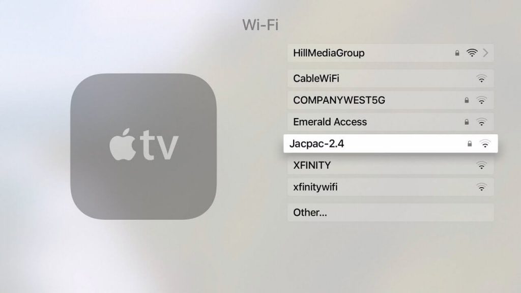 Select your WIFI network