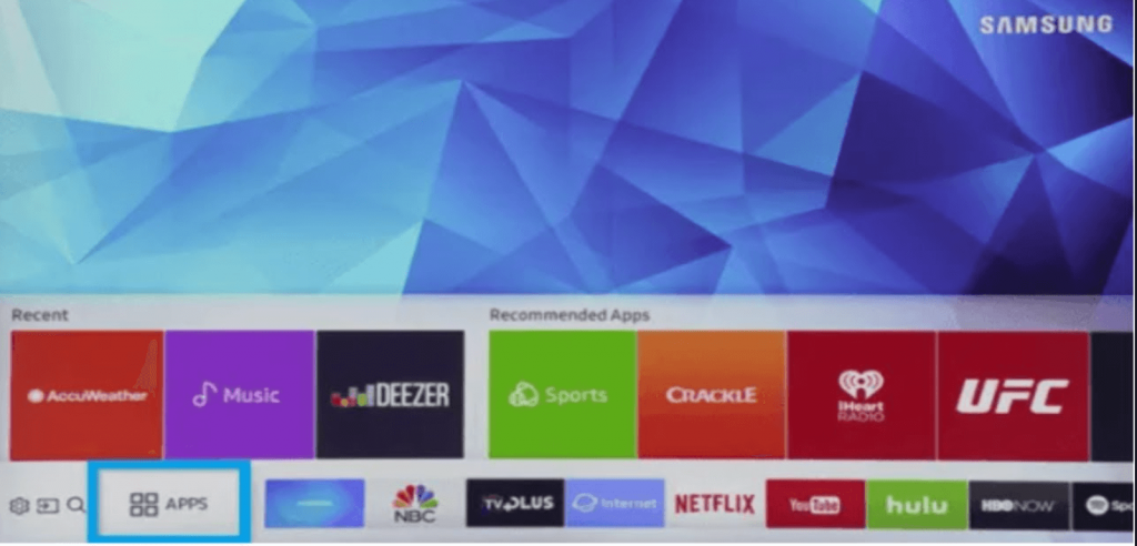 click on Apps to stream HBO Max on Samsung  Smart TV
