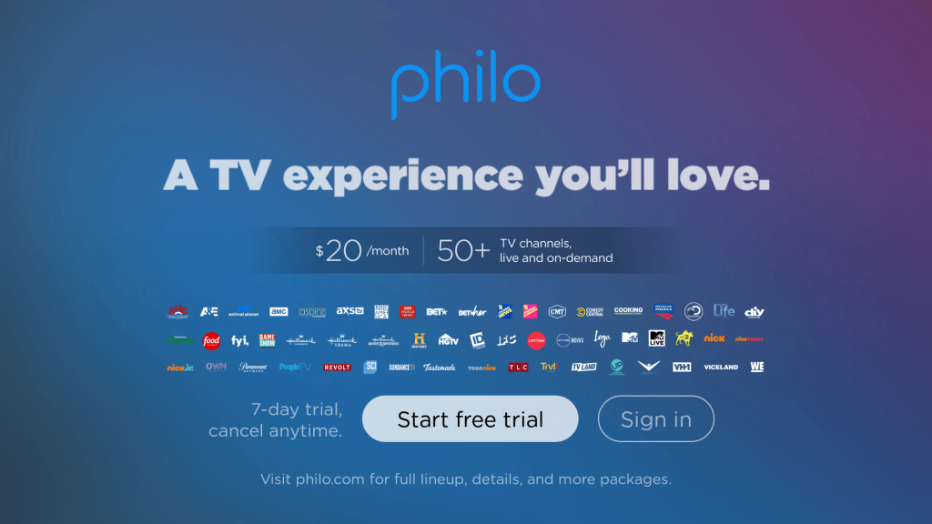 Sign in with your Philo account