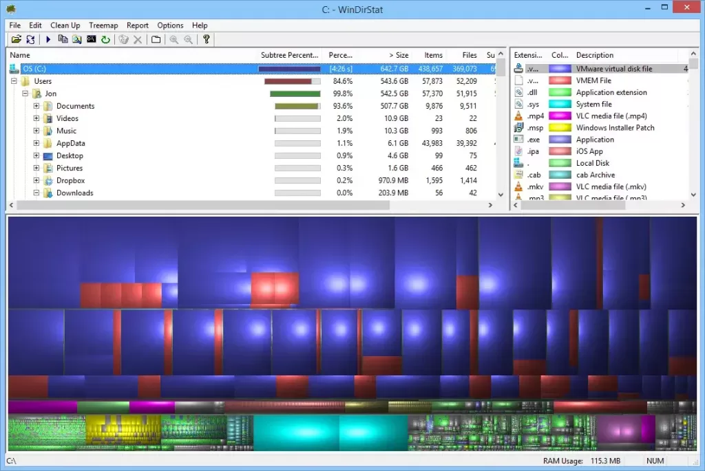WinDirStat is a best file explorer for Windows