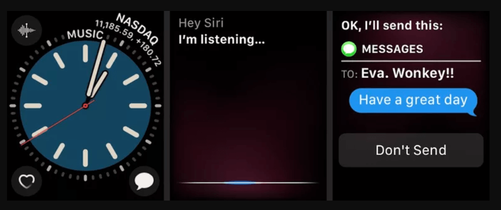 open Siri to text on apple watch