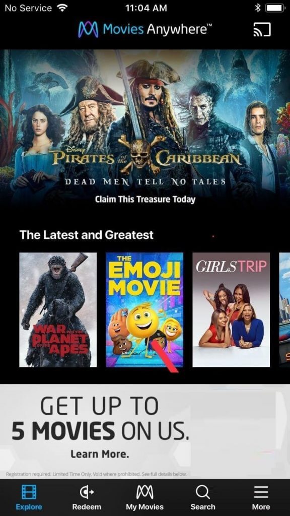 click the cast icon to watch iTunes on Chromecast