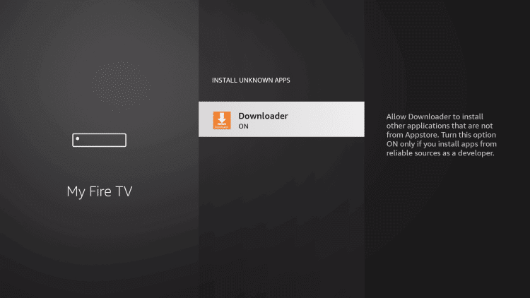 enable unknown sources for downloader to install DIRECTV app on firestick