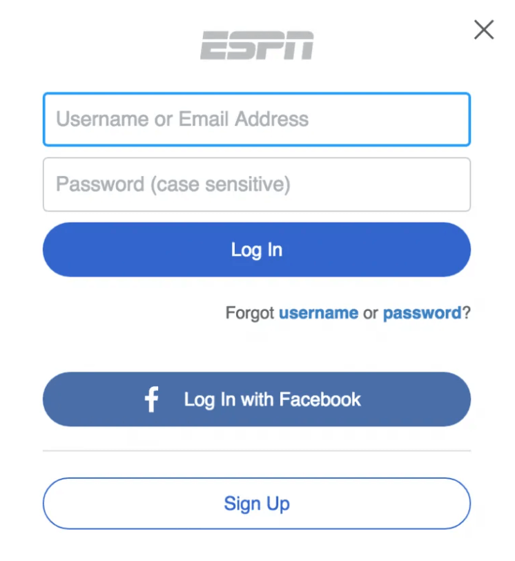 login with ESPN account to stream on Firestick