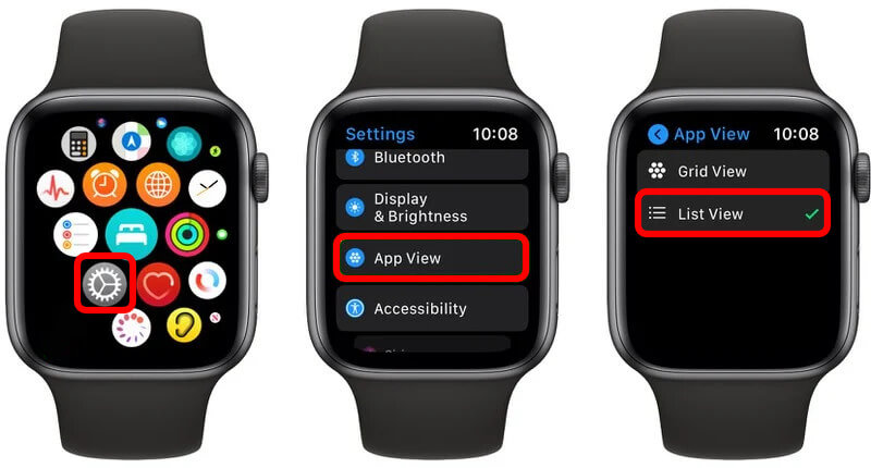 change app layout on apple watch