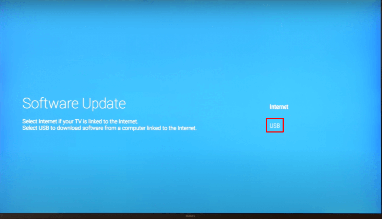 click USB to update philips tv software
