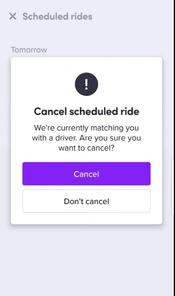 Cancel Ride